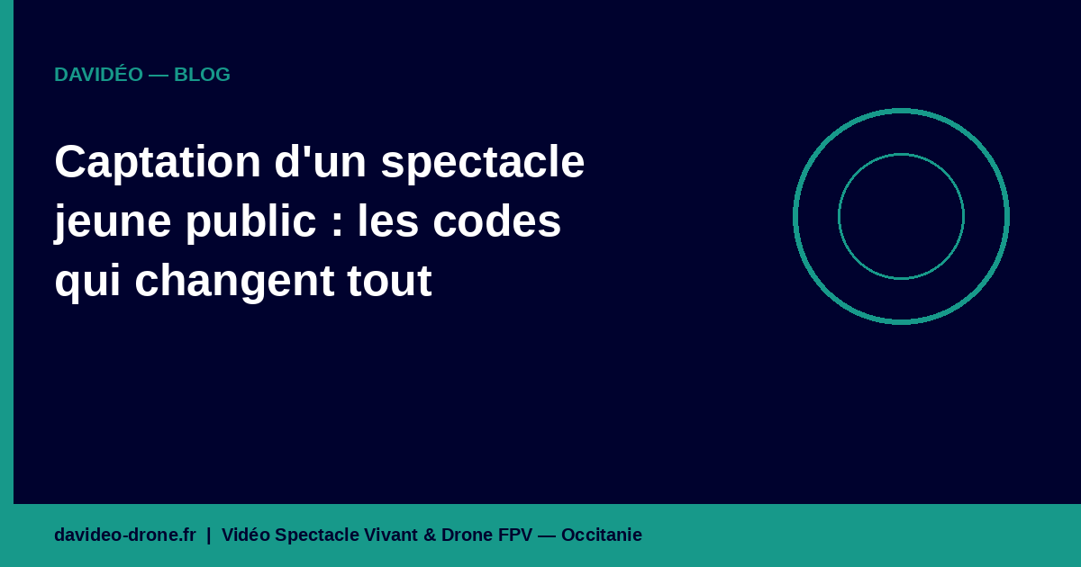 Captation d'un spectacle jeune public - Davidéo